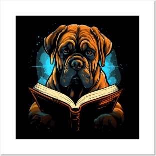 English Mastiff Reads Book Posters and Art